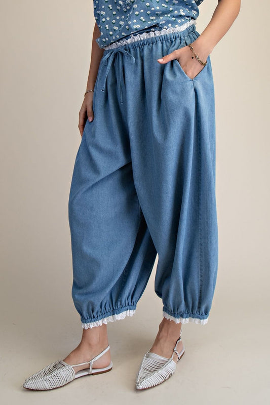 Whimsy Lace Denim Pants