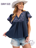 Curvy Cloudstitch Cotton Babydoll Top