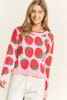 Curvy Blushing Berries Pullover Sweater