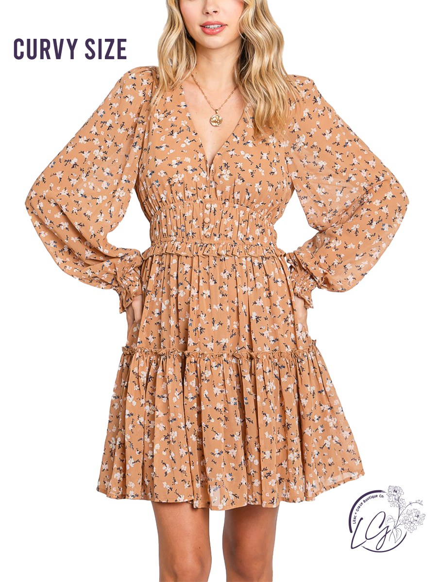 Curvy Sunny Day Floral Dress