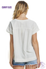 Curvy Off-White V-neck Blouse