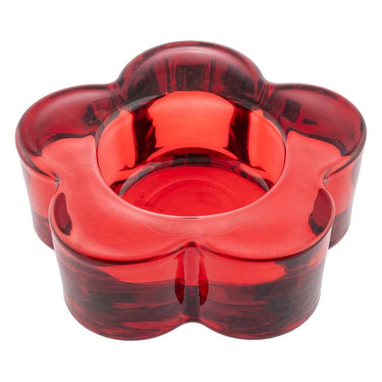 Glass flower tea light holder