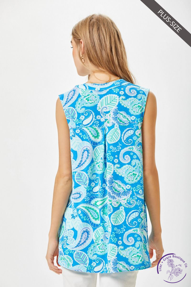 Curvy Paisley Pearl Lizzy Tank