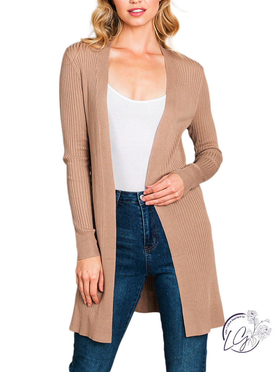 On The Road Long Ribbed Cardigan