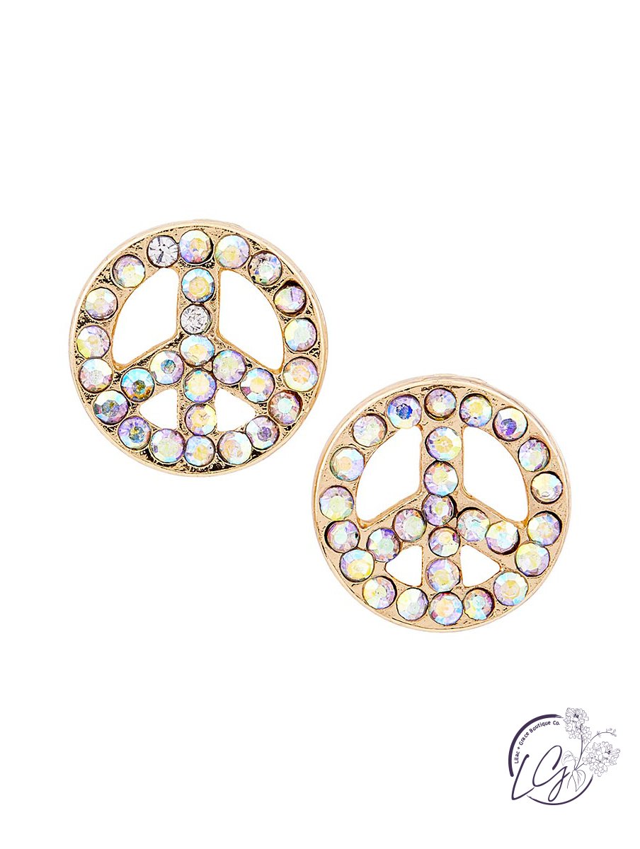 Holiday Stud Earrings & Trinket Tray Sets - Peace on Earth