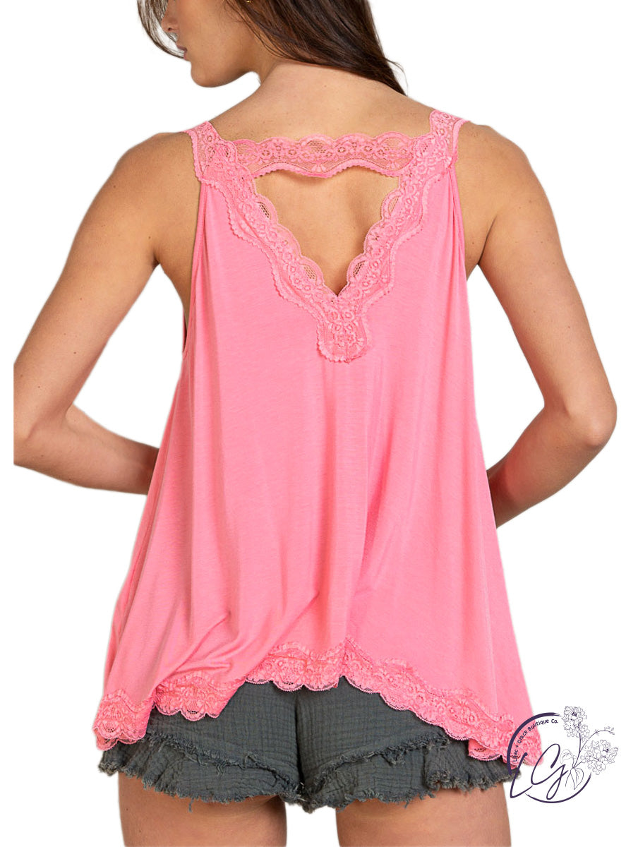 Whimsical Lace Detail Cami Tank