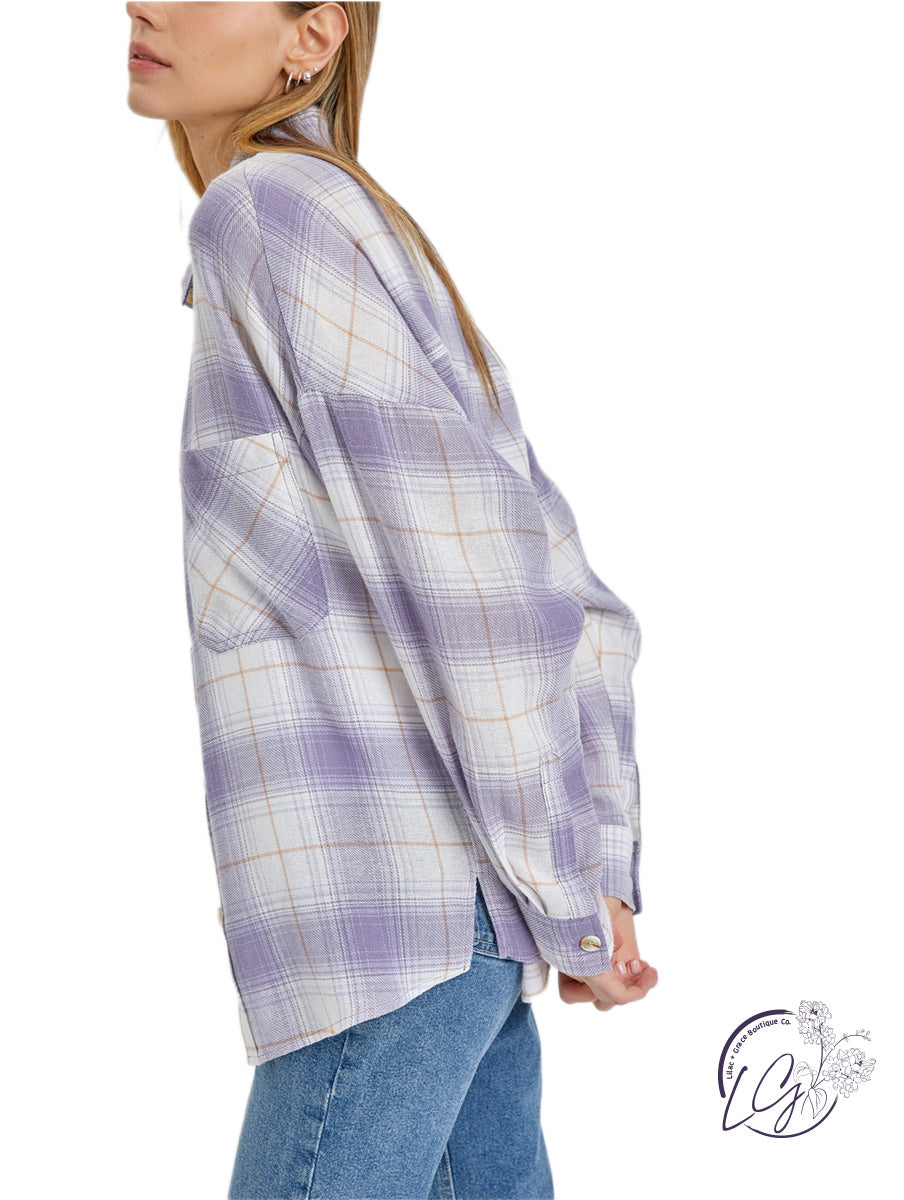 Lavender Boyfriend Flannel