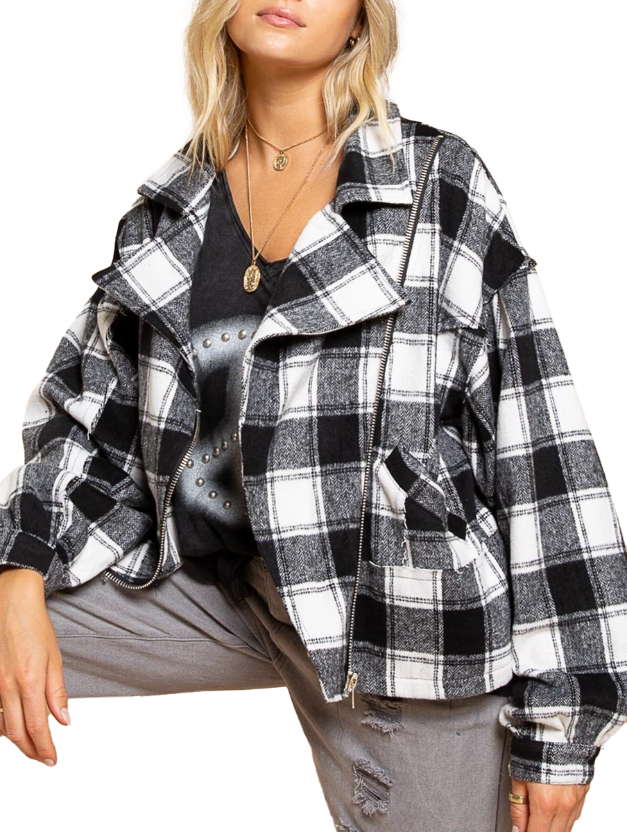 Check In With Me Plaid Rider Jacket