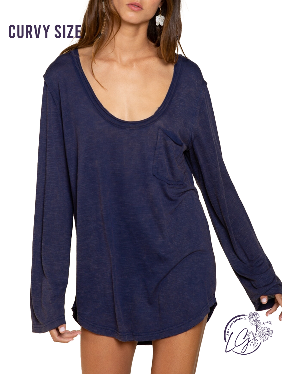 Curvy Basic Needs Long Sleeve Tee