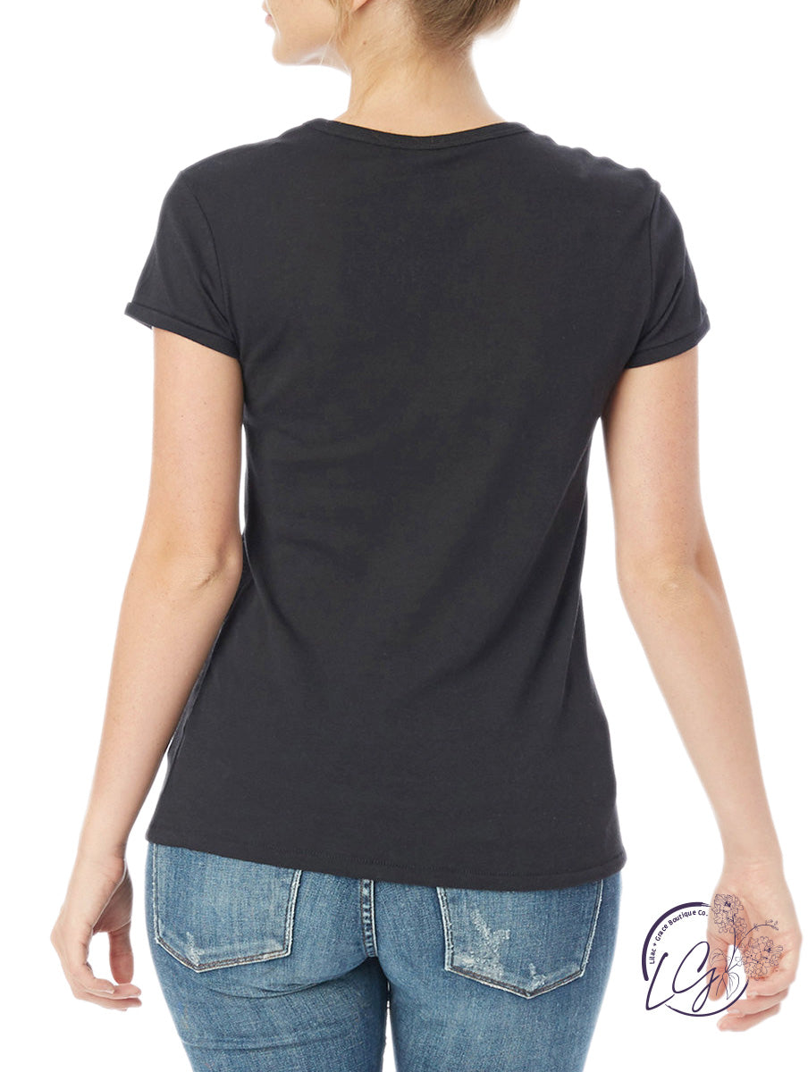 Curvy Signature Basic Tee in Black