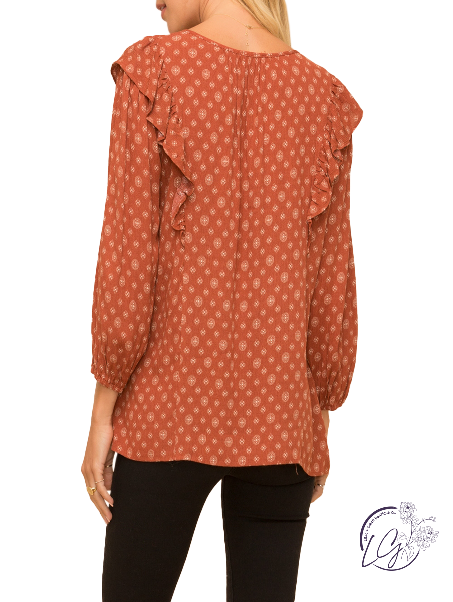 Special Reminder Long Sleeve Blouse