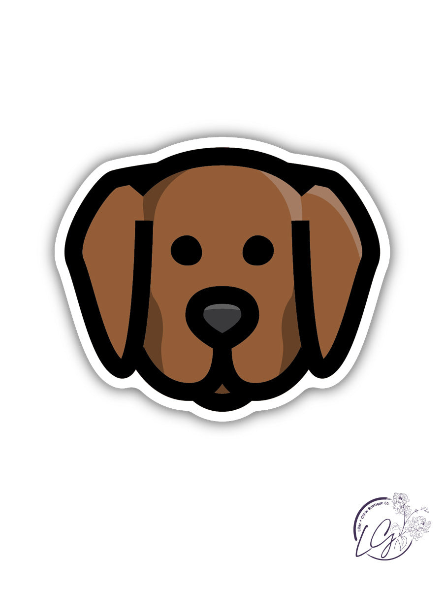 Chocolate Lab Face Sticker