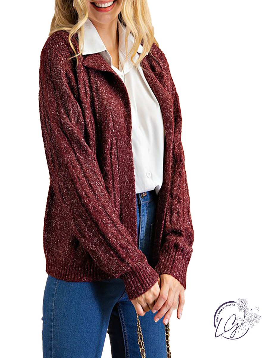 Cool Is Calling Cable Knit Cardigan