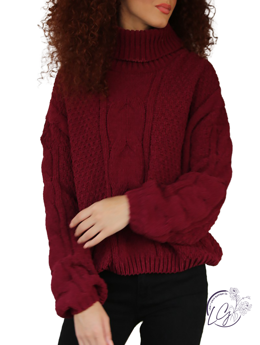 Always A Friend Chenille Cowl Neck Sweater