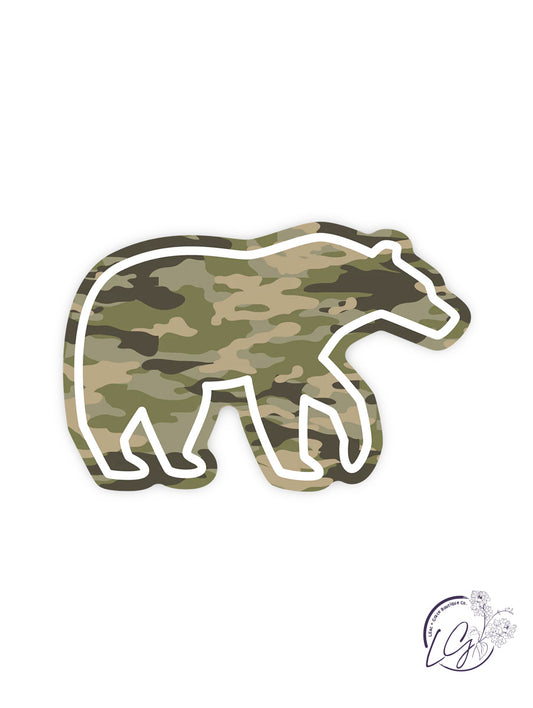 Camo Bear Sticker