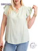 Curvy Leaving It Behind Ruffle Short Sleeve