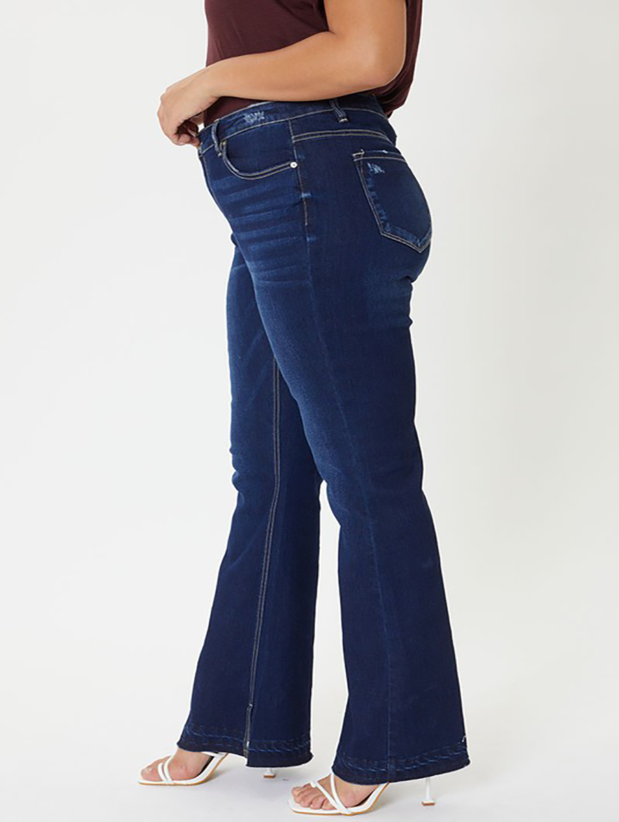 Curvy Marina Mid-Rise Flare Jean by KanCan