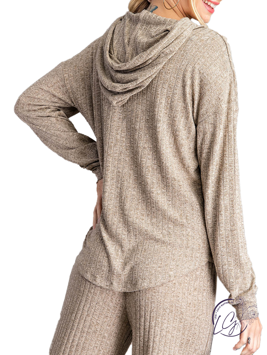 Set The Mood Ribbed Lounge Hoody