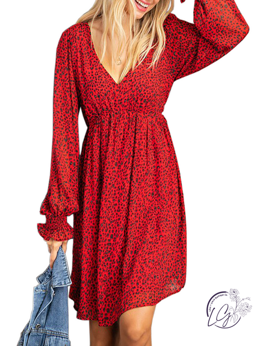 Lovin' Leopard Long Sleeve Dress