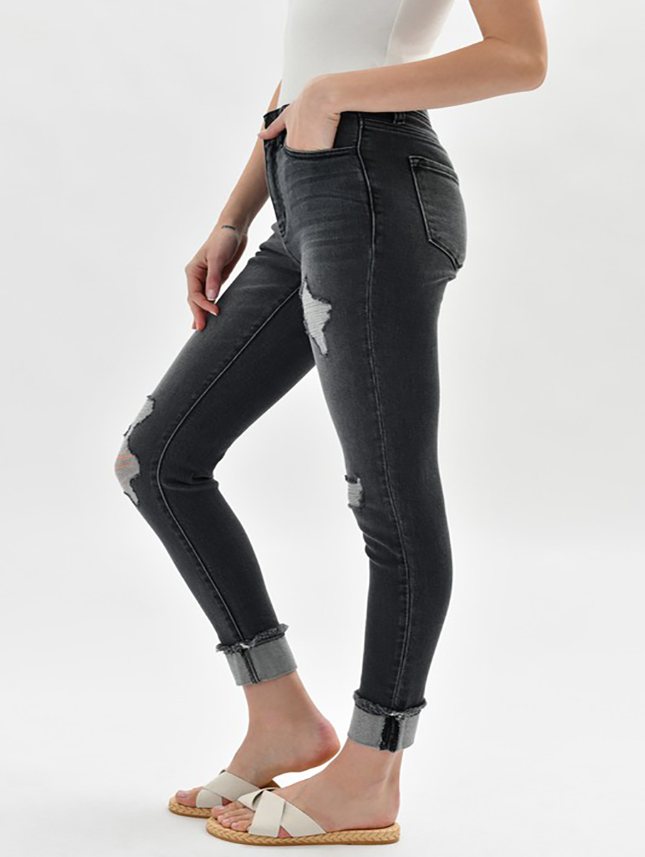 Veronica High-Rise Cuffed Ankle Skinny by KanCan