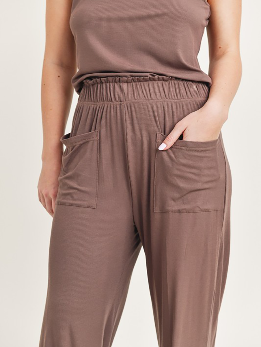 Simple Times Ribbed Wide Leg Pant