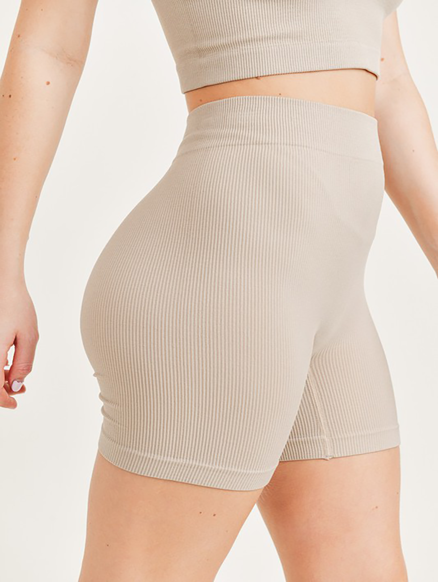 Here For Fun Ribbed Biker Shorts