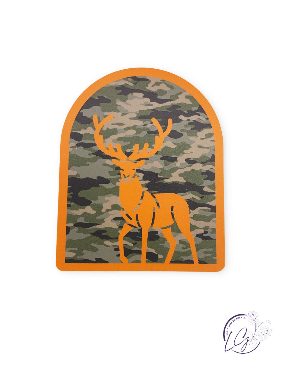 Camo Orange Deer Sticker