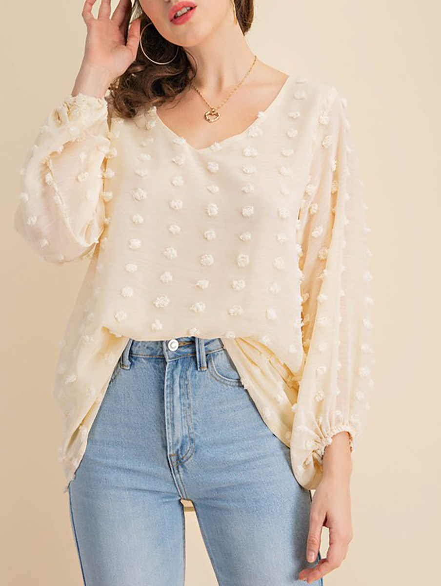 Setting It Straight Balloon Sleeve Blouse