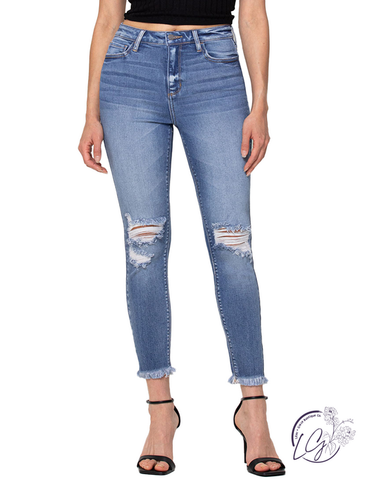 Ruth High-Rise Distressed Skinny by Cello Jeans