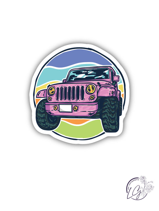 Pink Jeep Sticker