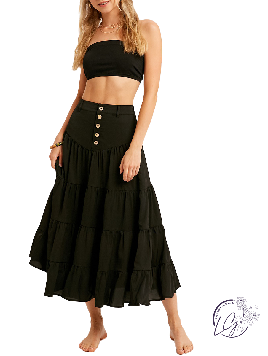 My Debut Tiered Maxi Skirt