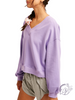 Just Getting By V-Neck Cropped Hoody