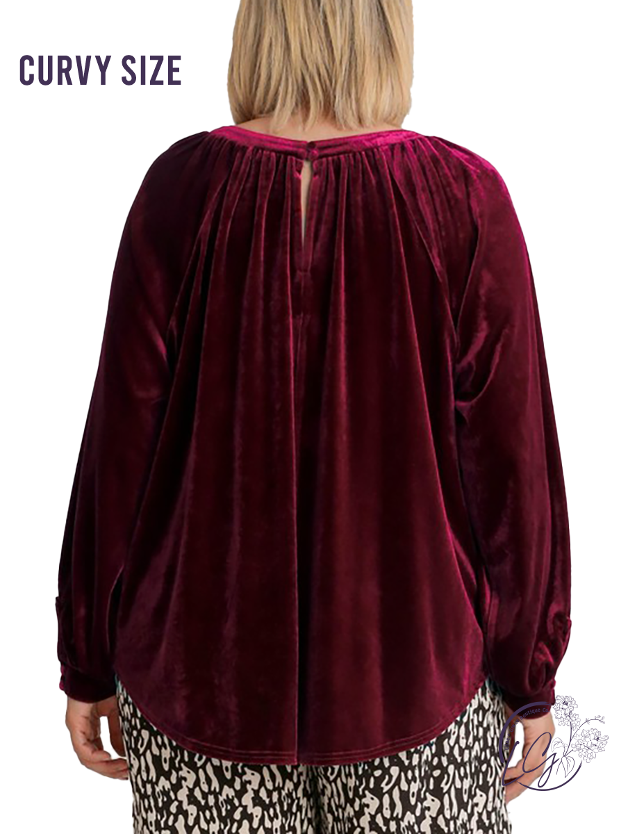 Curvy Feeling Festive Velvet Top