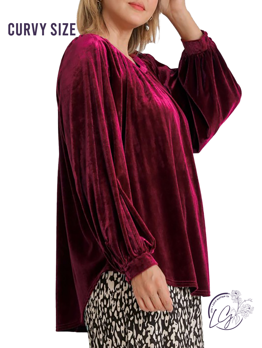 Curvy Feeling Festive Velvet Top