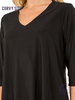 Curvy Wrapped Up V-Neck 3/4 Sleeve Top