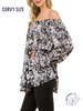 Curvy Evening Strut Floral Off the Shoulder Blouse