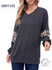 Curvy Crashing Down Leopard Long Sleeve