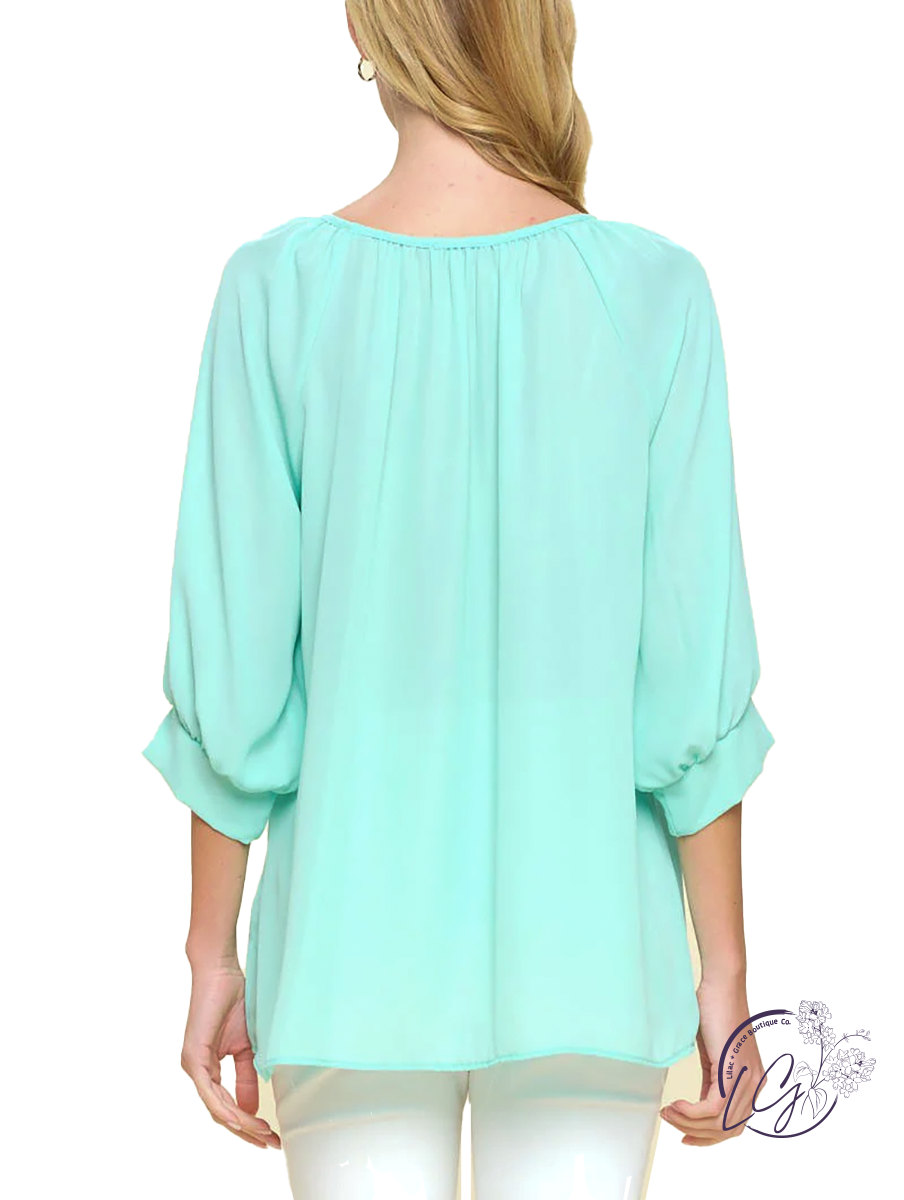 Easy Breezy Bubble Sleeve Blouse