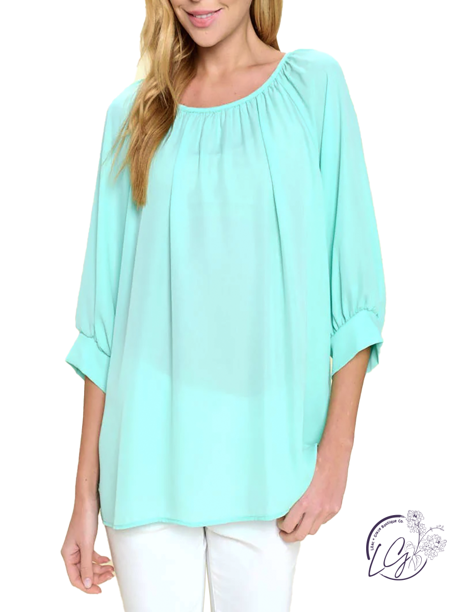 Easy Breezy Bubble Sleeve Blouse