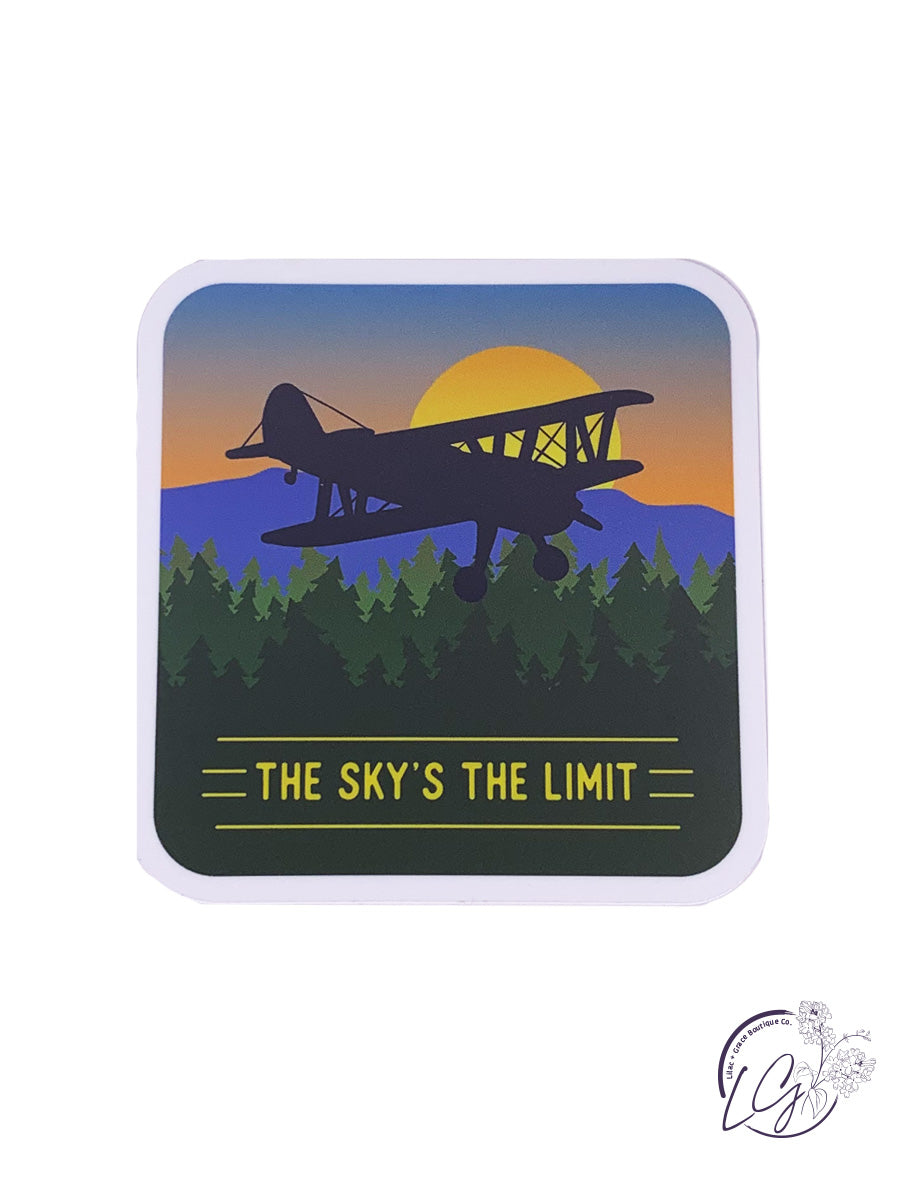 Biplane Silhouette Sticker