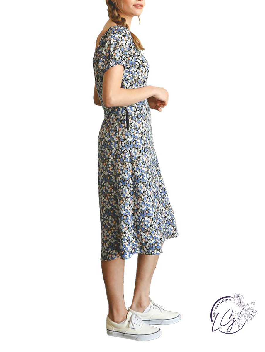 Maybe Someday Floral Midi Dress