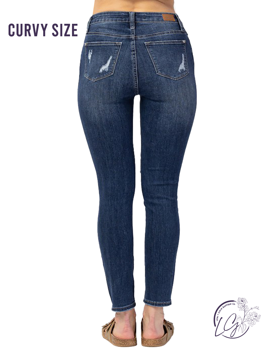 Curvy Macy High-Rise Button Fly Skinny by Judy Blue