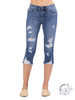 Sienna Mid-Rise Distressed Capri by Judy Blue