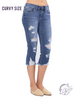 Curvy Sienna Mid-Rise Distressed Capri by Judy Blue