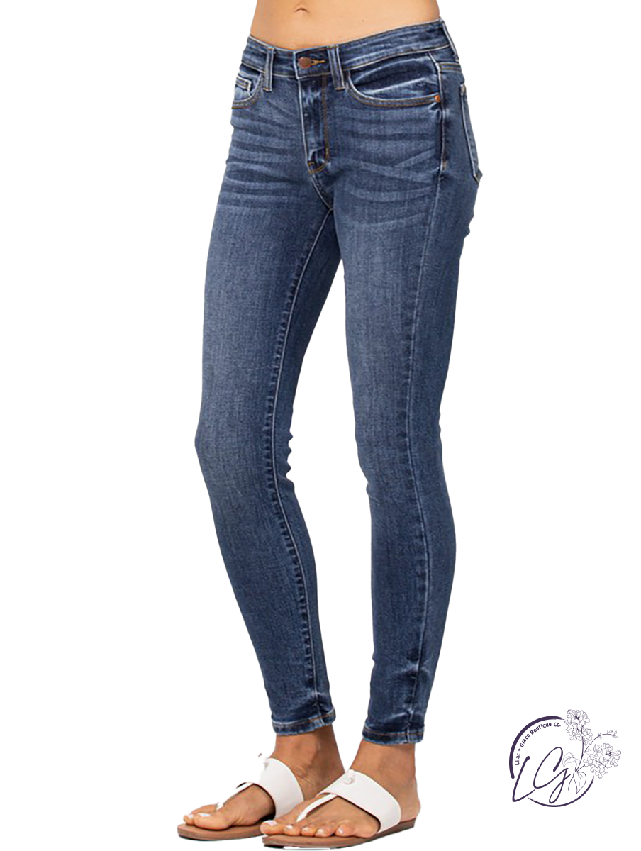 Lacey Mid-Rise Non Distressed Skinny by Judy Blue