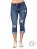 Cheri Mid-Rise Distressed Capri by Judy Blue