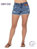 Curvy Sylvia High-Rise Sun Embroidery Shorts