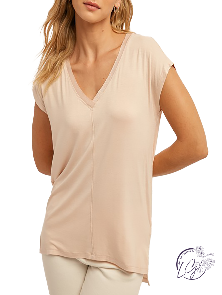 Sweetness Overload Relaxed Basic V-Neck