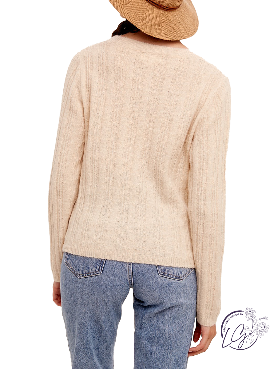 I Belong Ribbed Pullover Sweater