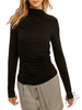 Keep On Goin' Mock Neck Ruched Long Sleeve